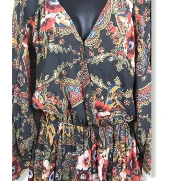 Free People Multi Print Boho Midi Dress Party Casual Paisley Print Size S - Picture 3 of 8